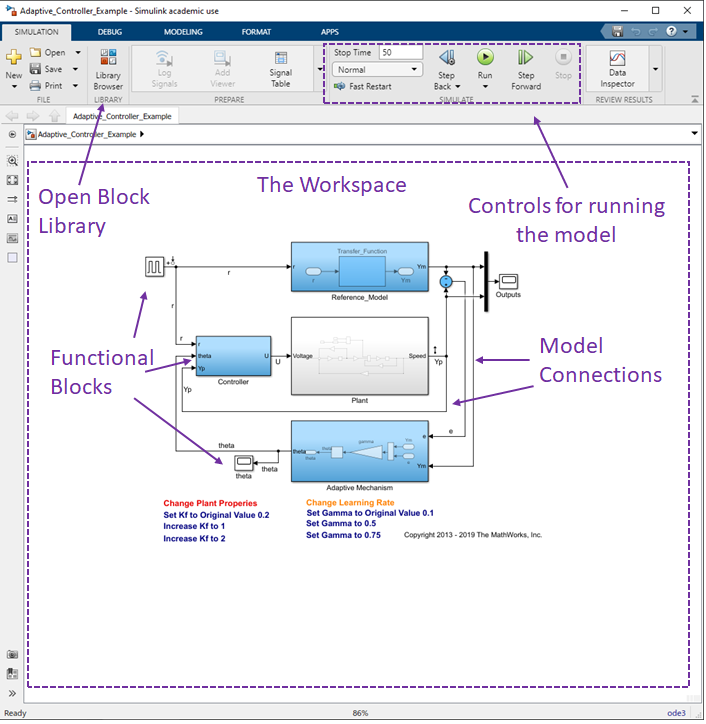 simulink workspace